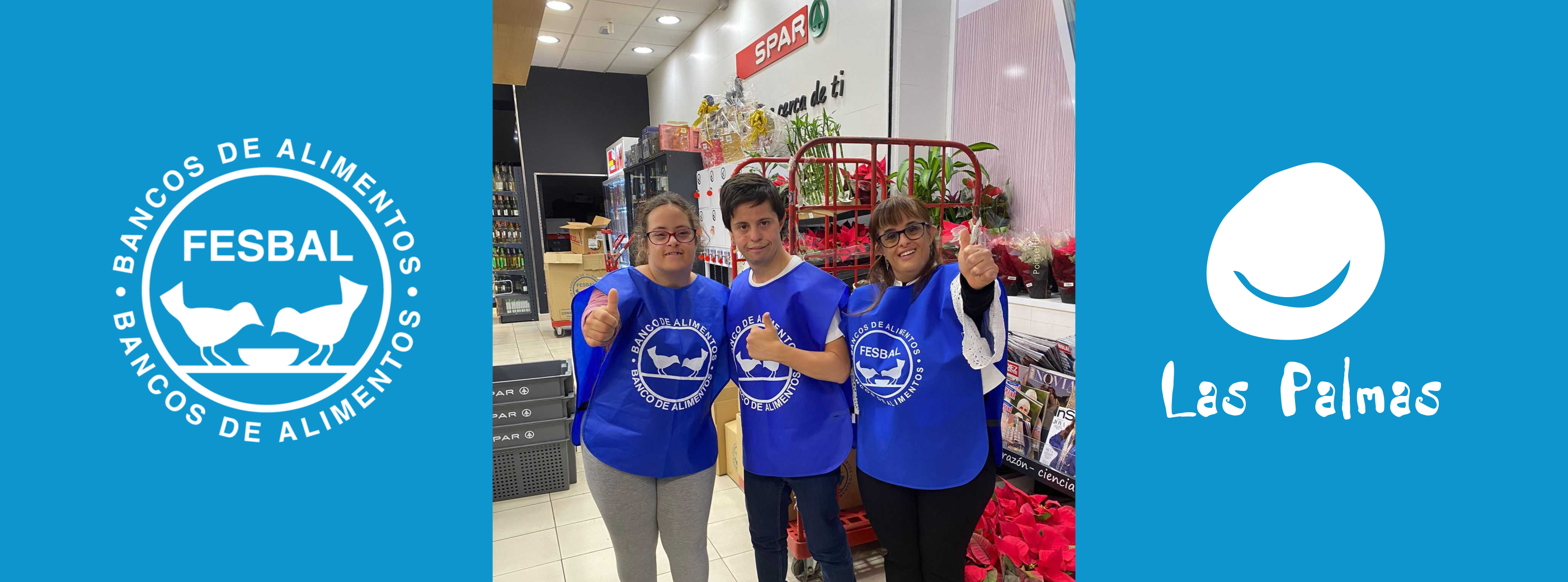 Personas con síndrome de Down de Down Las Palmas participan en la Gran Recogida de Alimentos de FESBAL.