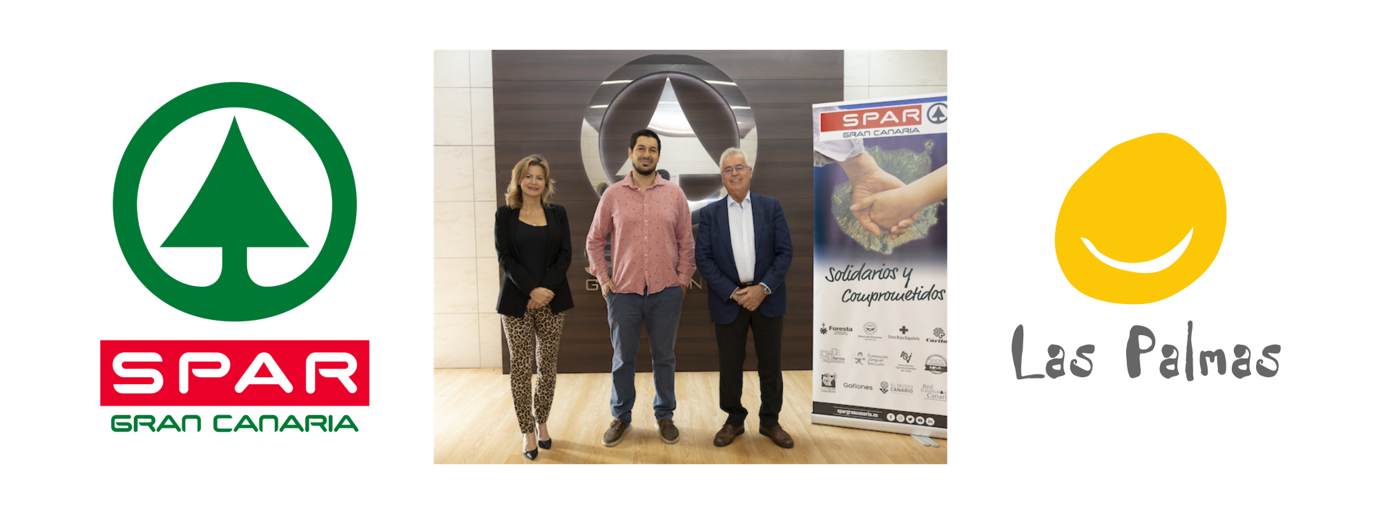 Representantes de SPAR Gran Canaria y Down Las Palmas tras la firma del convenio